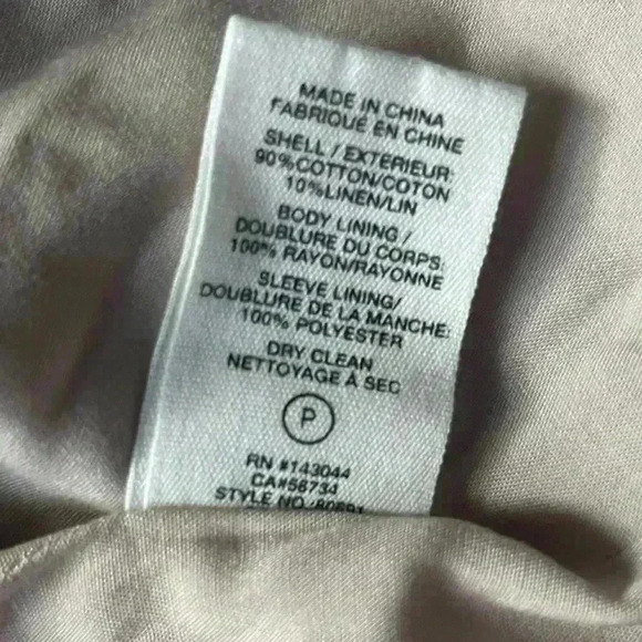 Avec Les Filles Tan Mixed Pattern Cotton Linen Blend Blazer Size S - Picture 4 of 6